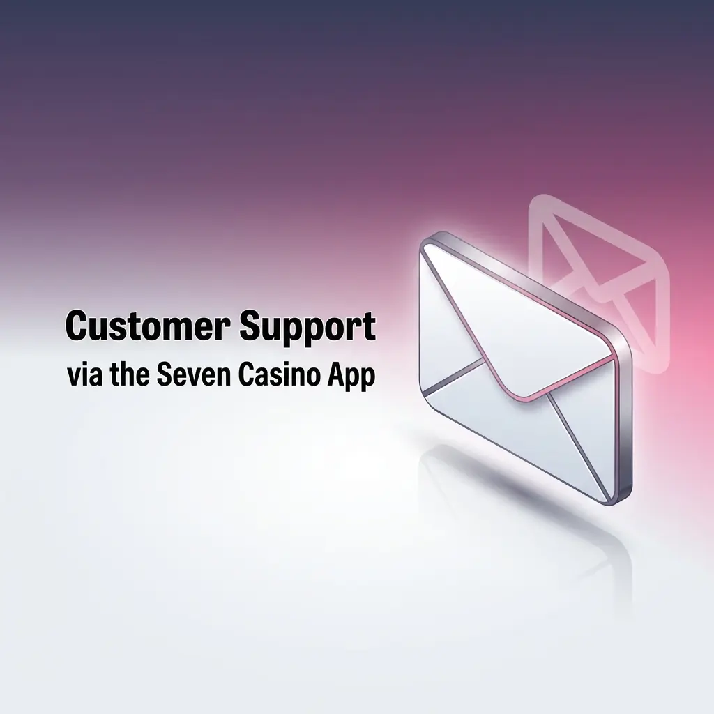 Seven Casino app customer support interface showing live chat, email, and FAQ options for UK users