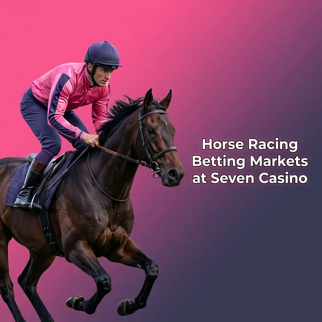 Horse racing betting markets at Seven Casino including Win, Place, Exacta, Trifecta and Each-Way options