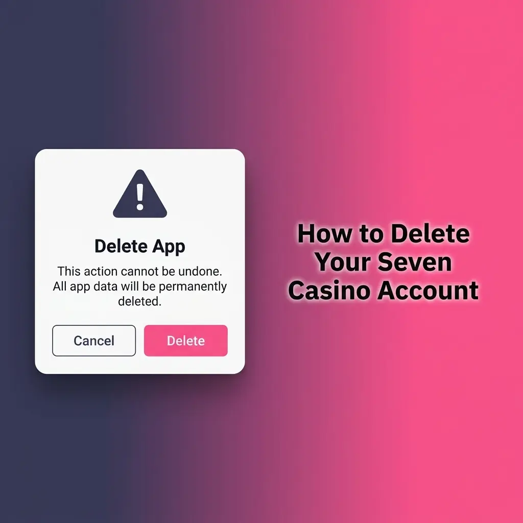 Seven Casino account deletion process showing customer support contact options for permanent account closure