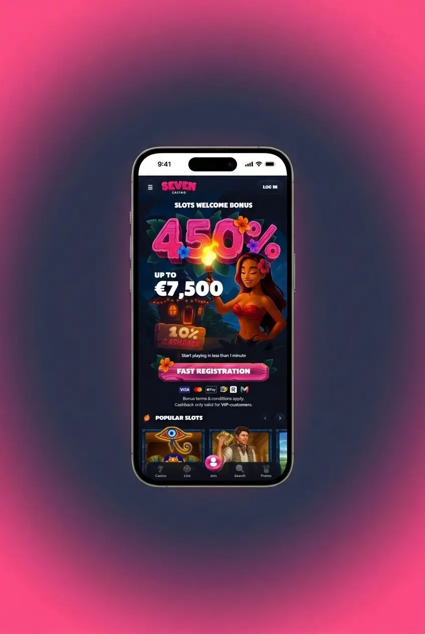 Seven Casino PWA installation steps on iPhone Safari showing Add to Home Screen option for iOS users