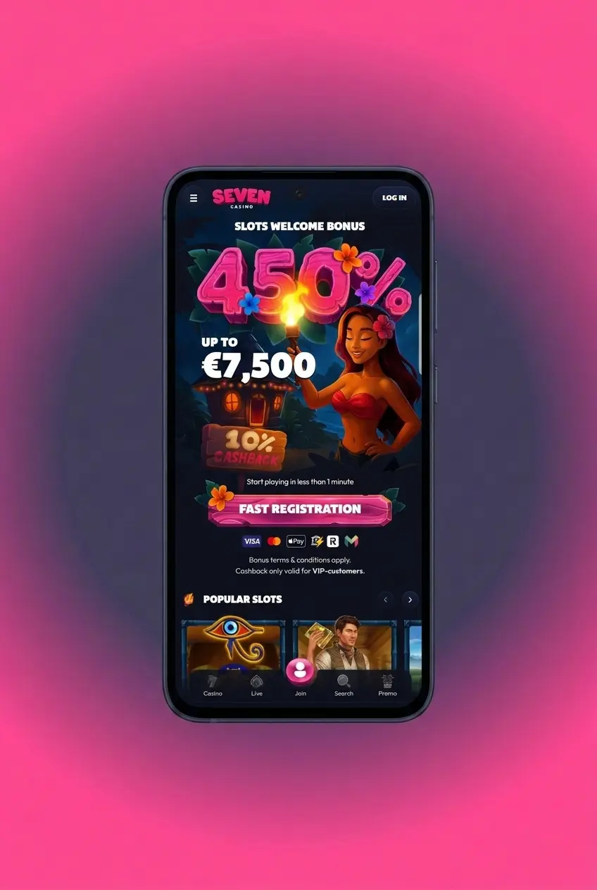 Seven Casino Android app download steps showing APK installation guide for Android 6.0 and above in the UK