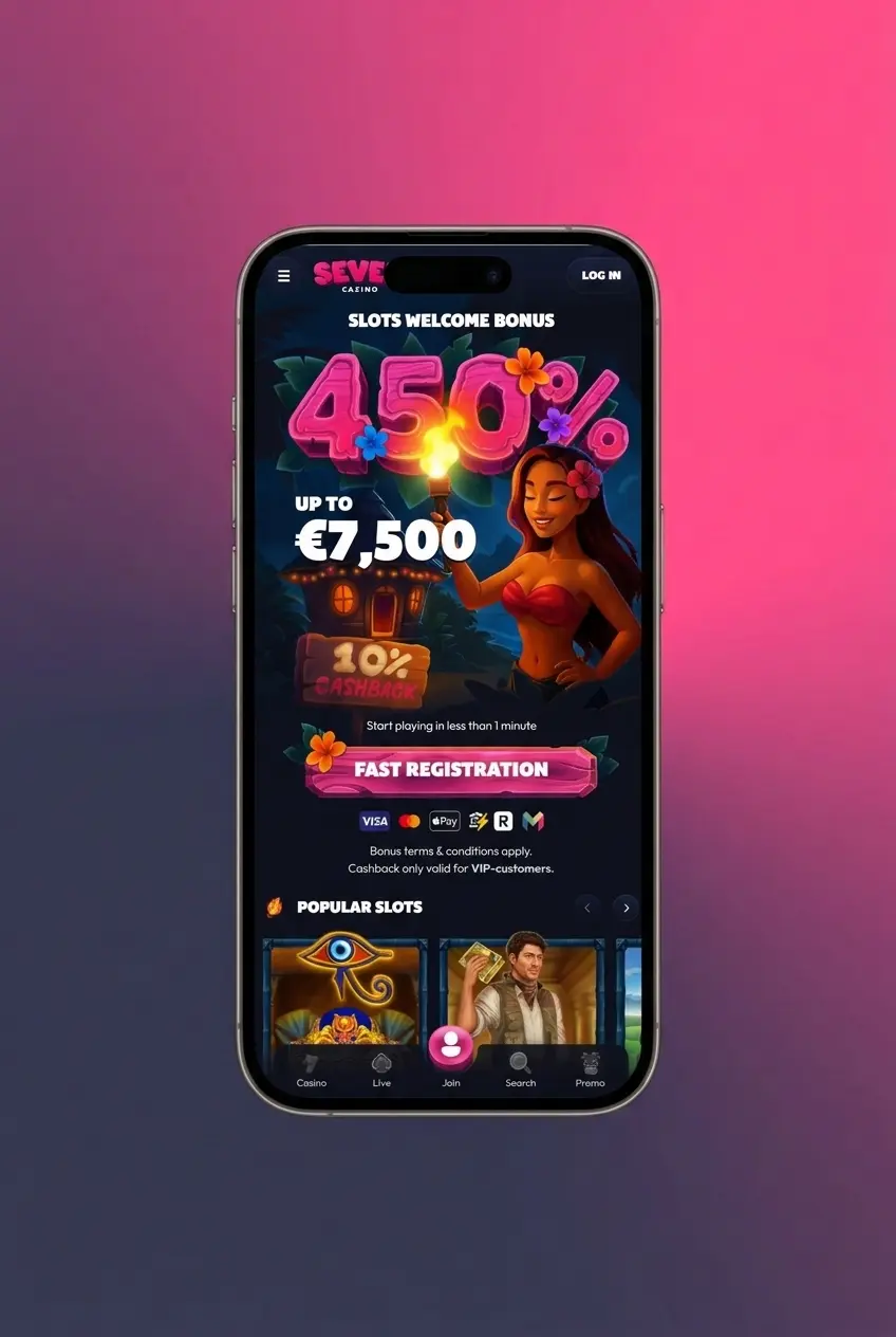 Seven Casino PWA installation steps on iPhone using Safari browser with Add to Home Screen option