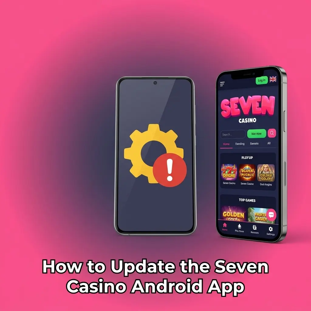 Seven Casino Android app update process showing APK download and installation steps on a mobile device