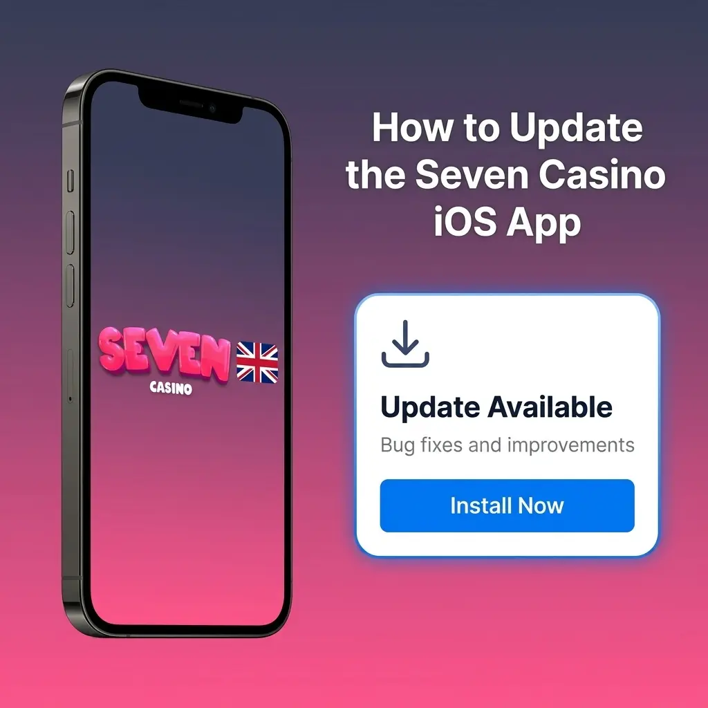 Seven Casino iOS PWA update guide showing Safari cache clearing and home screen relaunch steps for latest version