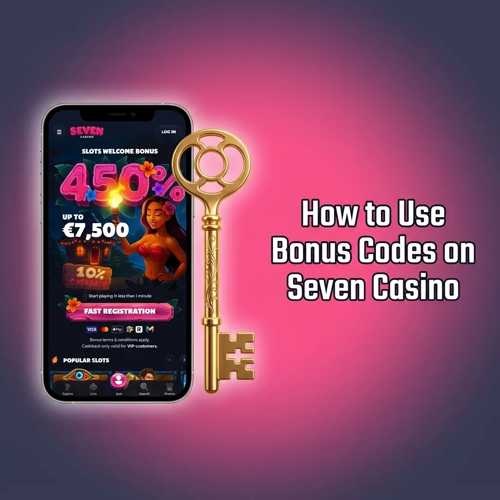 Seven Casino cashier screen showing promo code entry field during deposit process with bonus activation step