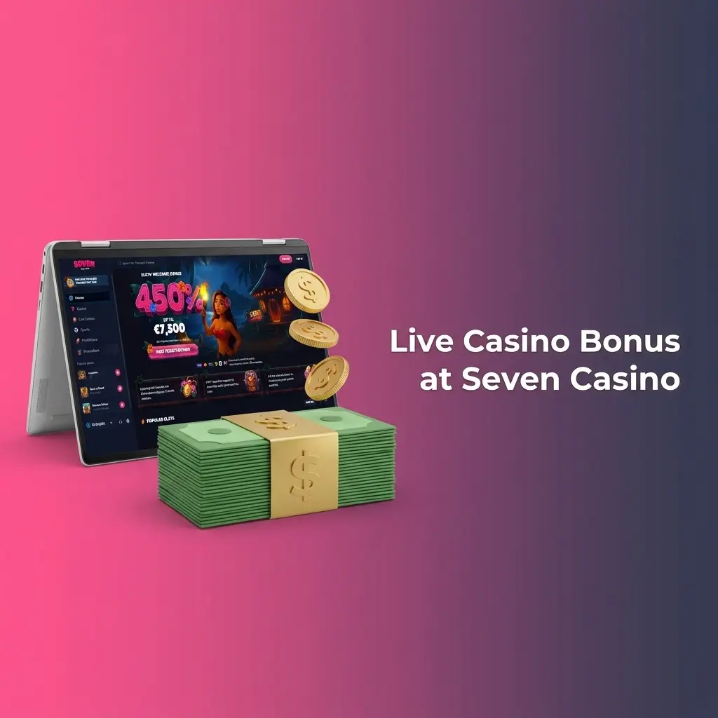 Seven Casino welcome bonus offer of 450% up to EUR 7,500 for UK players on first deposit