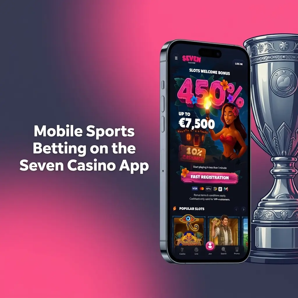 Seven Casino mobile app sports betting interface showing football, horse racing, tennis and cricket markets for UK bettors