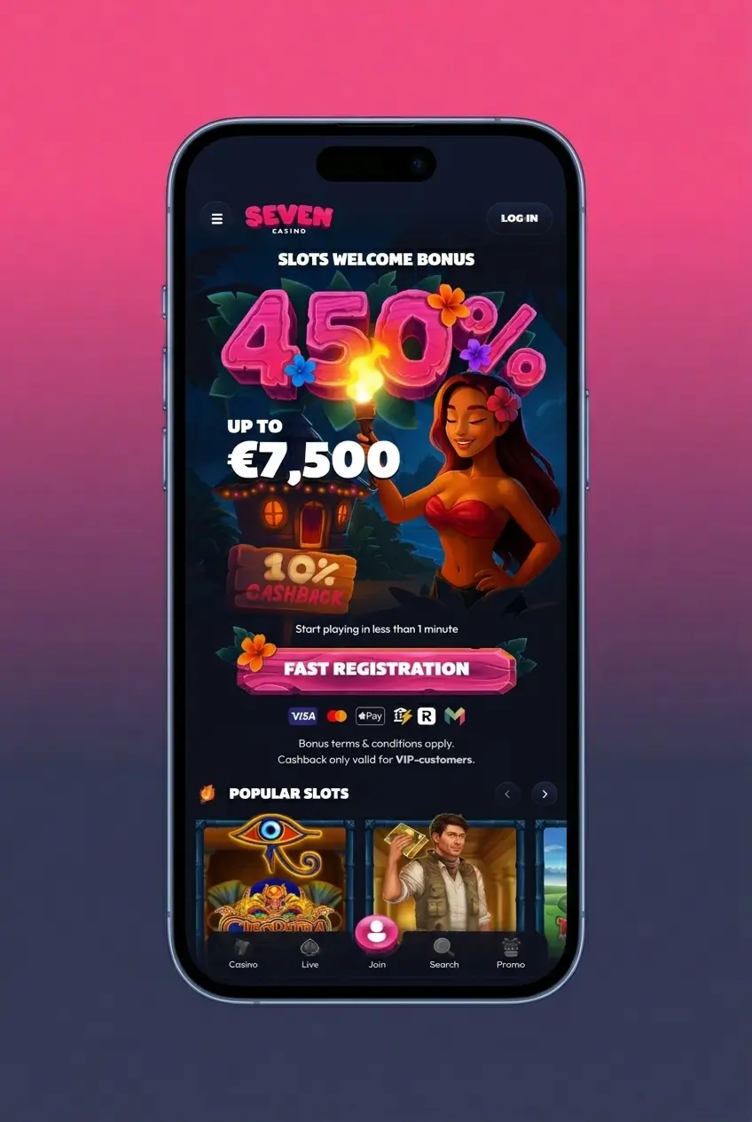 Seven Casino cricket betting guide showing step-by-step registration, deposit, and bet placement process for UK players