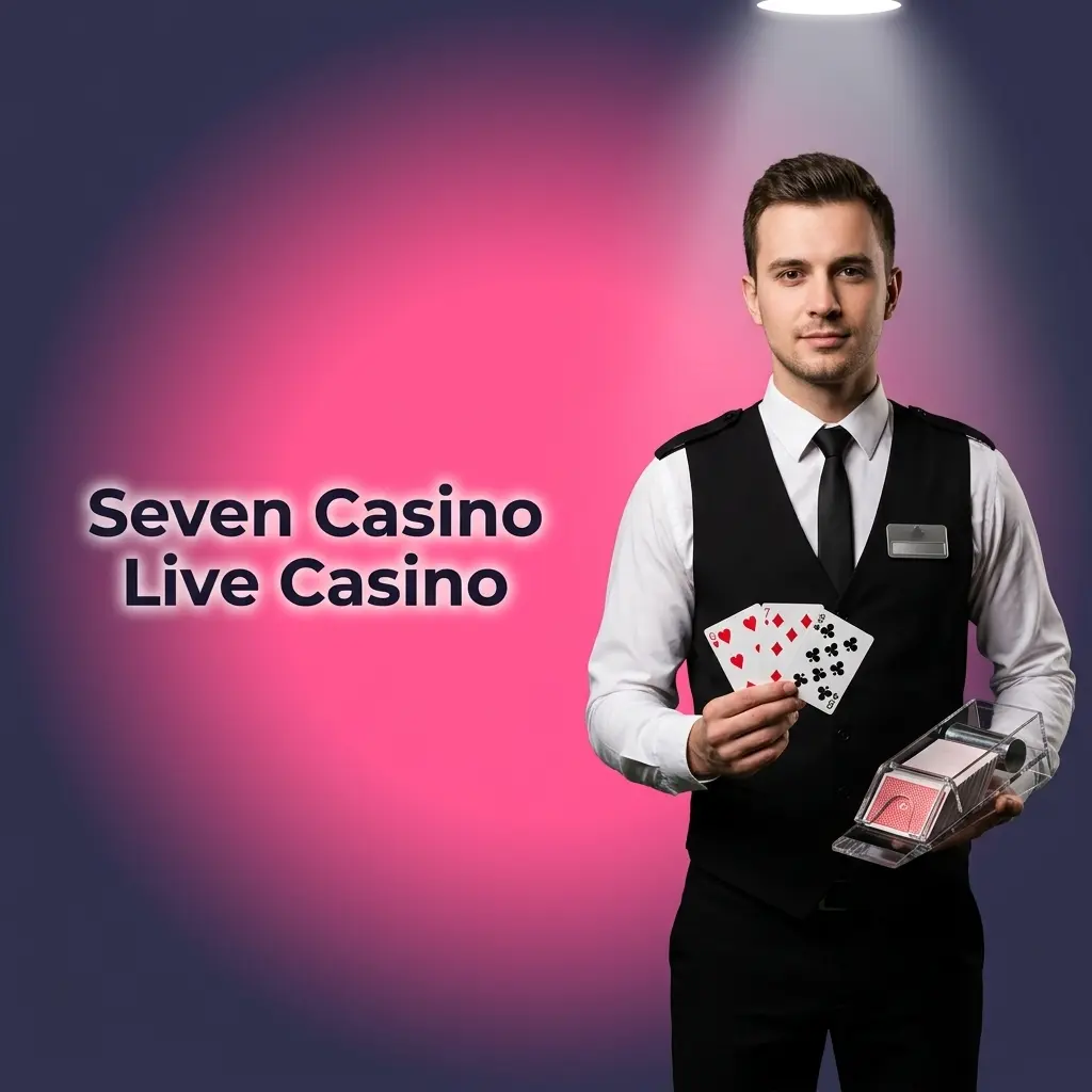 Seven Casino live dealer table with real dealers streaming blackjack, roulette, baccarat, and game shows from professional studios