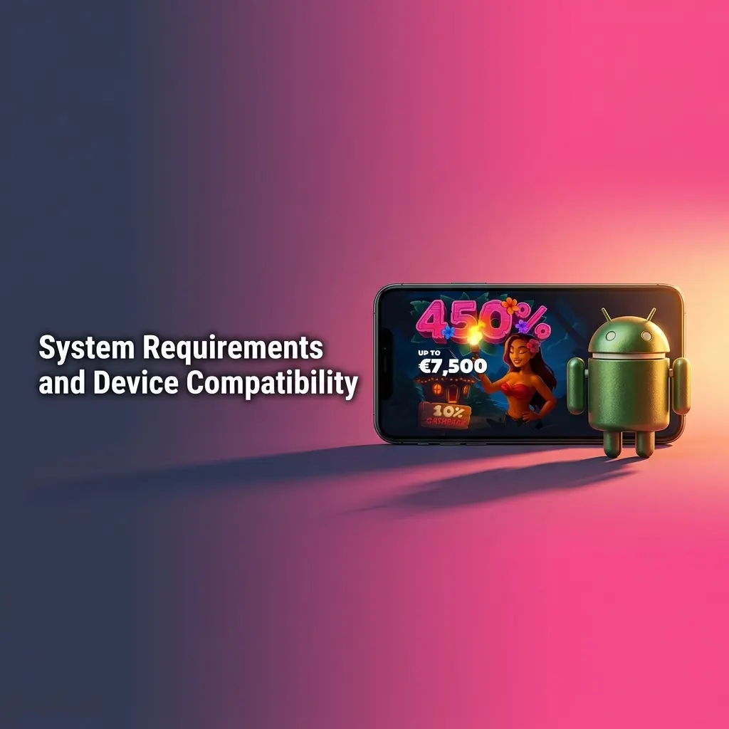 Seven Casino app device compatibility chart showing Android and iOS requirements, supported devices, and estimated data usage per activity