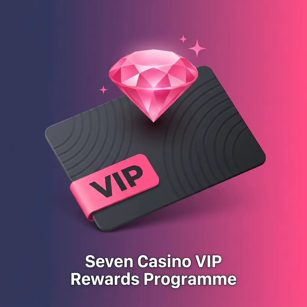 Seven Casino VIP programme tiers showing exclusive rewards including personal account manager, fast withdrawals, and tailored bonuses for UK players