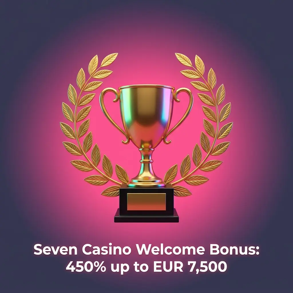 Seven Casino welcome bonus offering 450% match up to EUR 7,500 for new players on first deposit