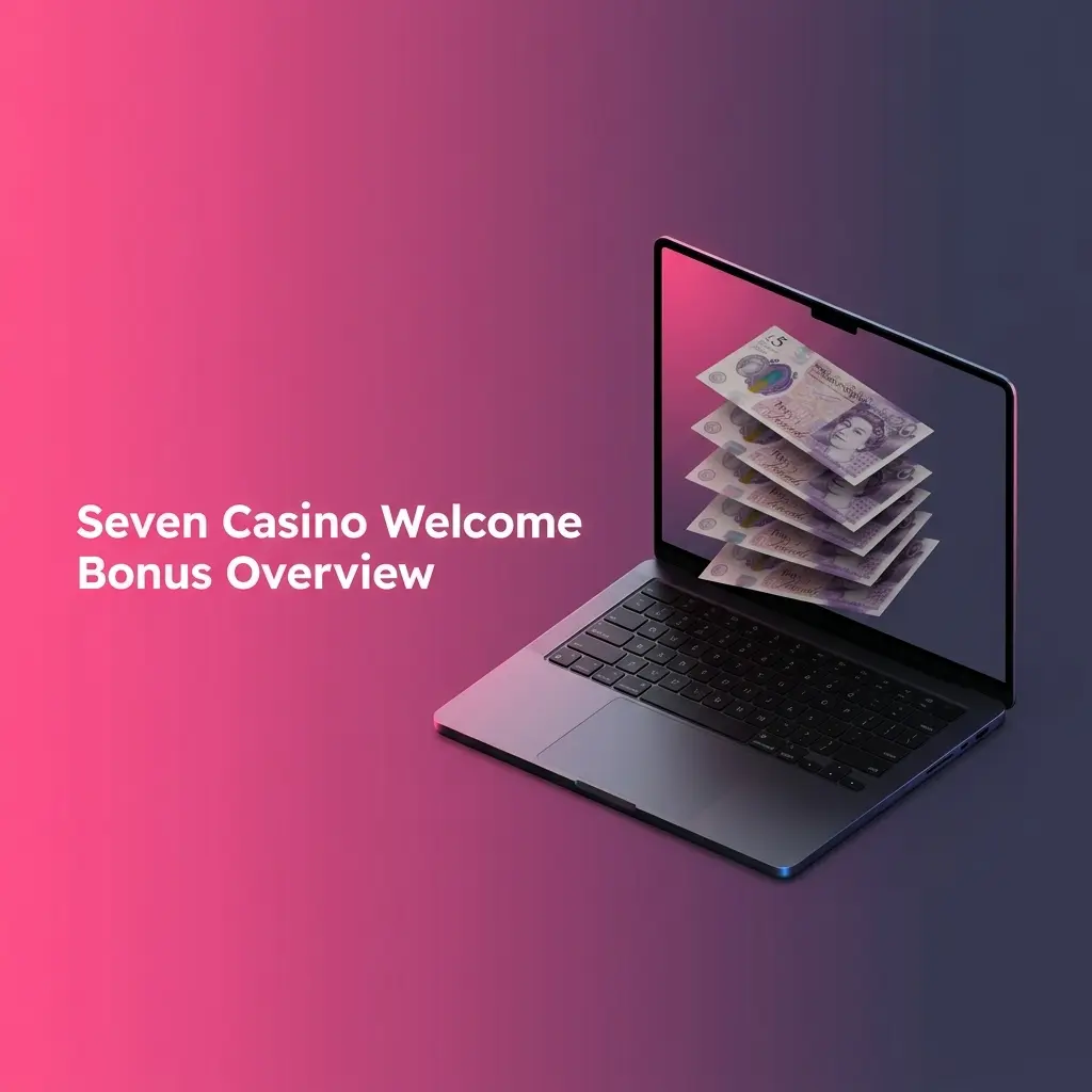 Seven Casino welcome bonus packages table showing Slots, Sports, and Casino offers with percentages, max bonuses, and wagering requirements
